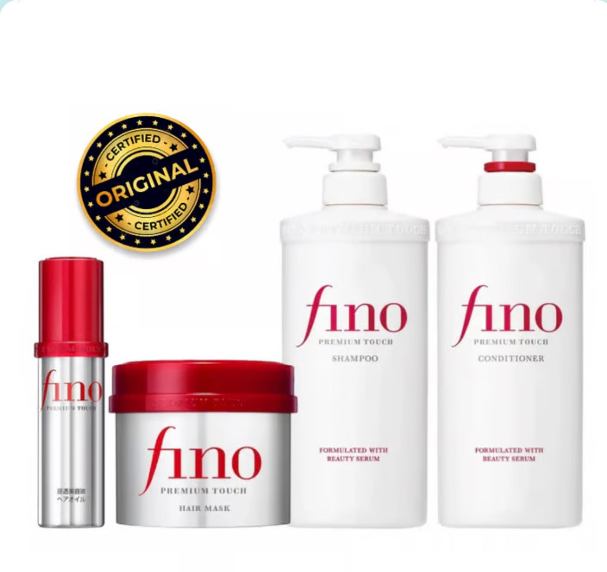 La gamme fino complète ( shampoing + traitement + masque + sérum )